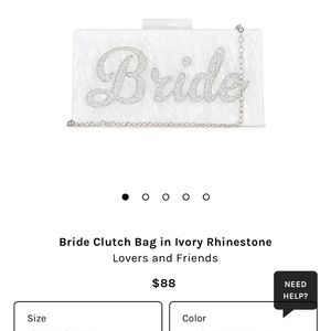 Bride Clutch Bag Lovers + Friends in Ivory and Rhinestone
